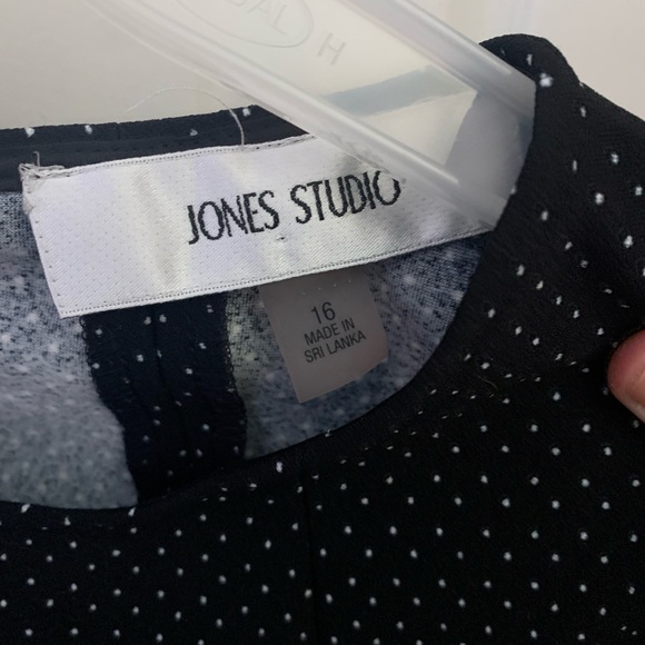 JONES STUDIO POLKA DOT AND ROSES A-LINE DRESS - Picture 3 of 5